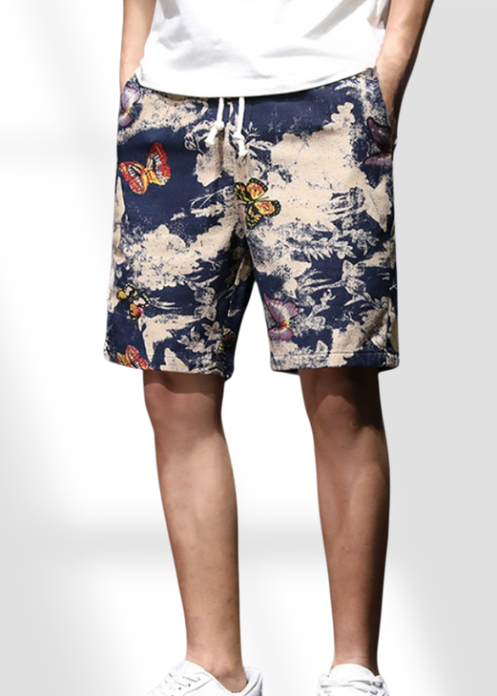 wearable skirt Easy to match casual pants Threedimensional cut Men's Loose Beach Five Pants Easy to
