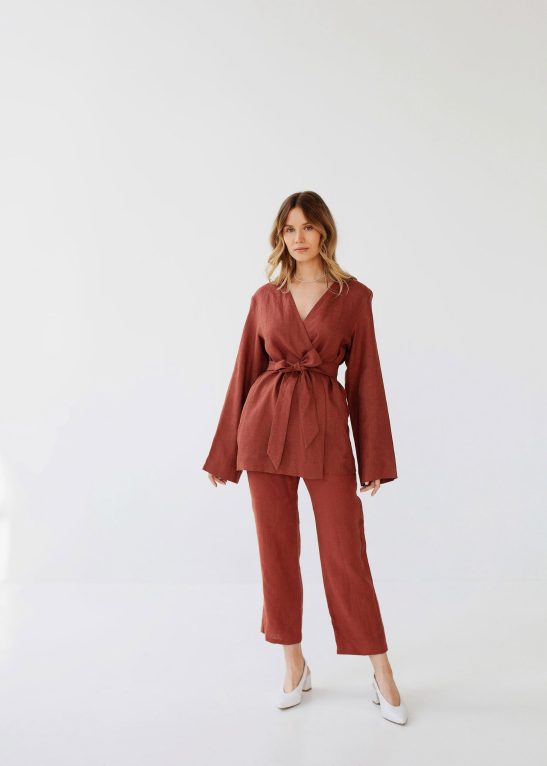 Burnt Orange Linen Set